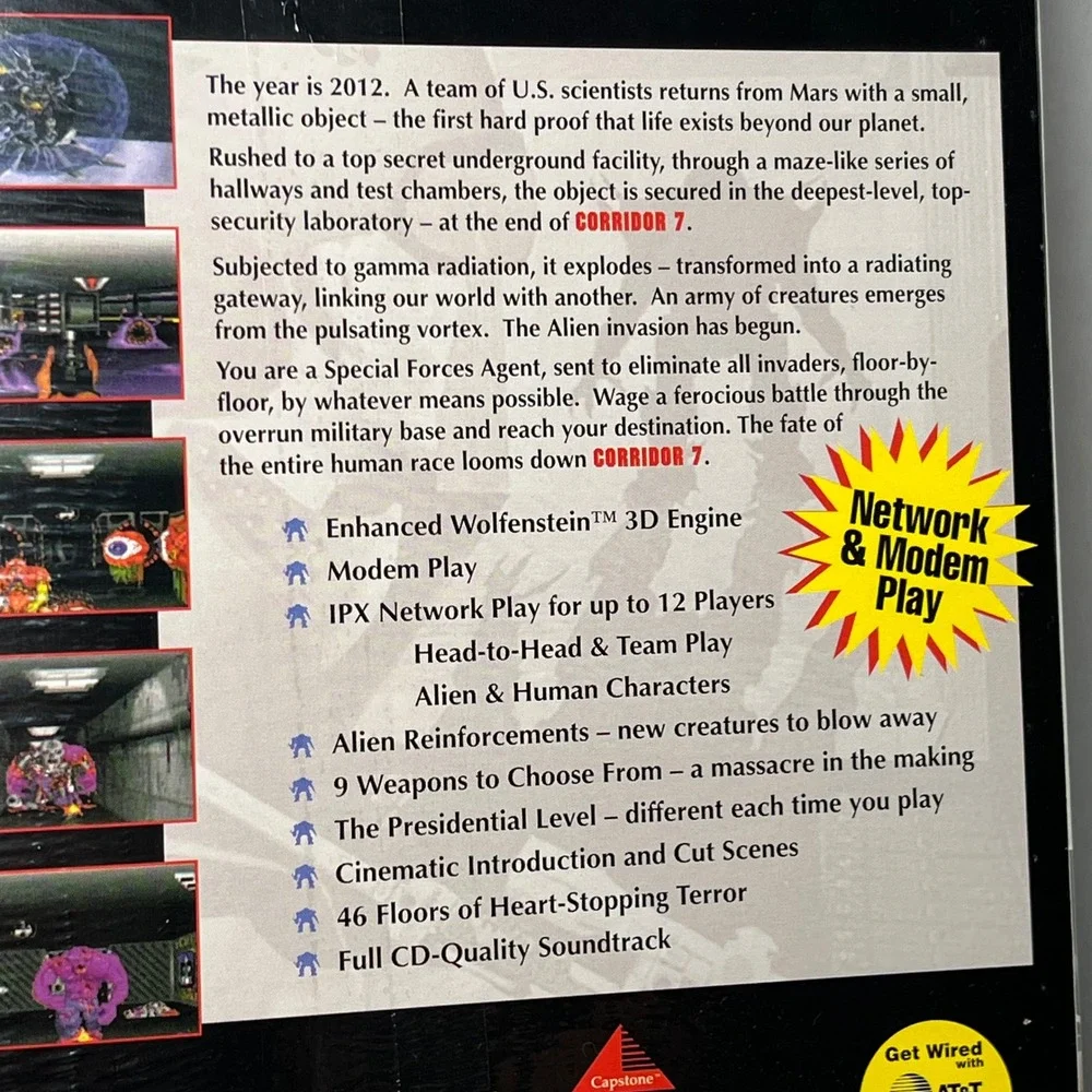 Capstone Corridor 7 Alien Invasion PC CD-ROM Windows 98 Big Box New Sealed NM+
